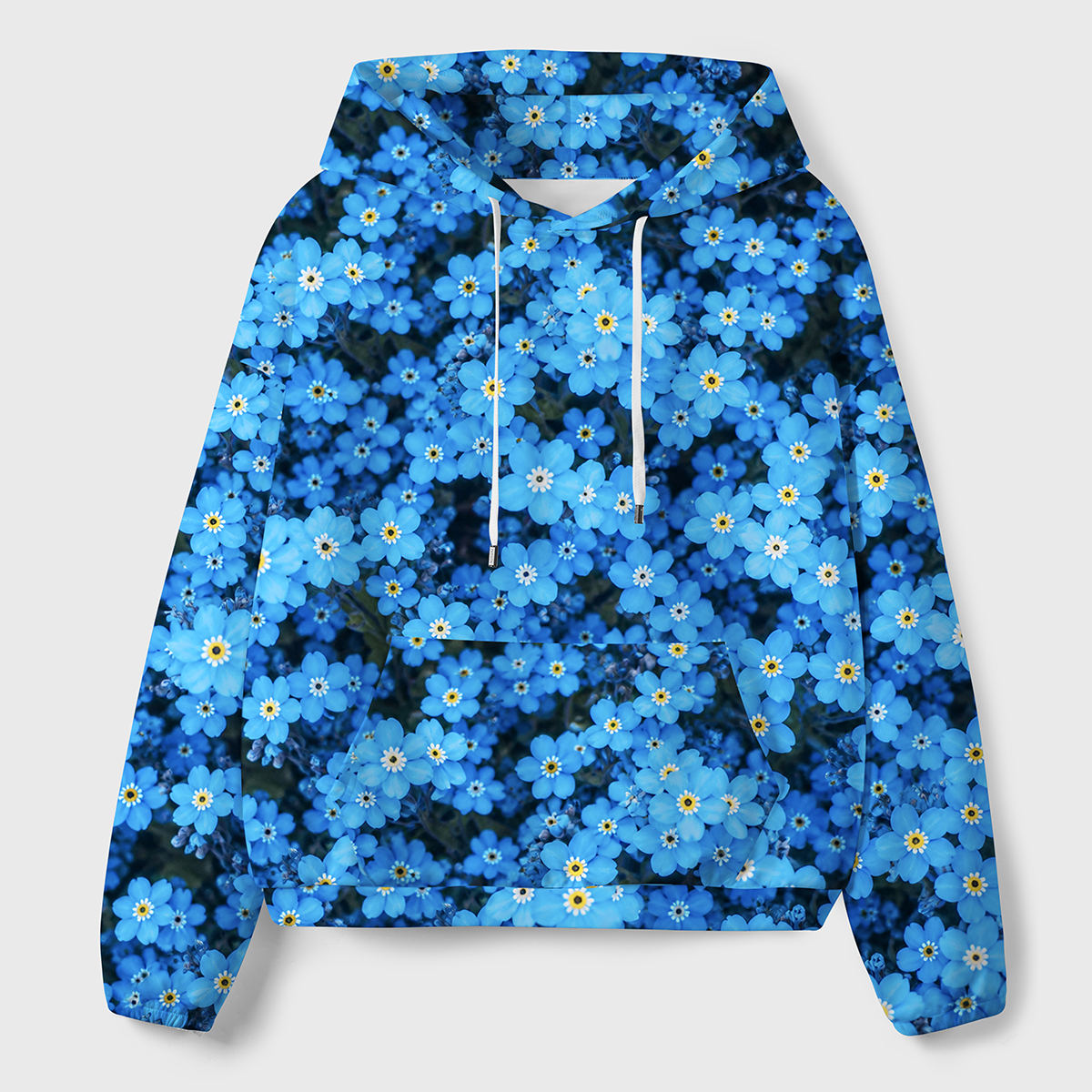 Ocean Blue Wildflower Premium Eco Hoodie