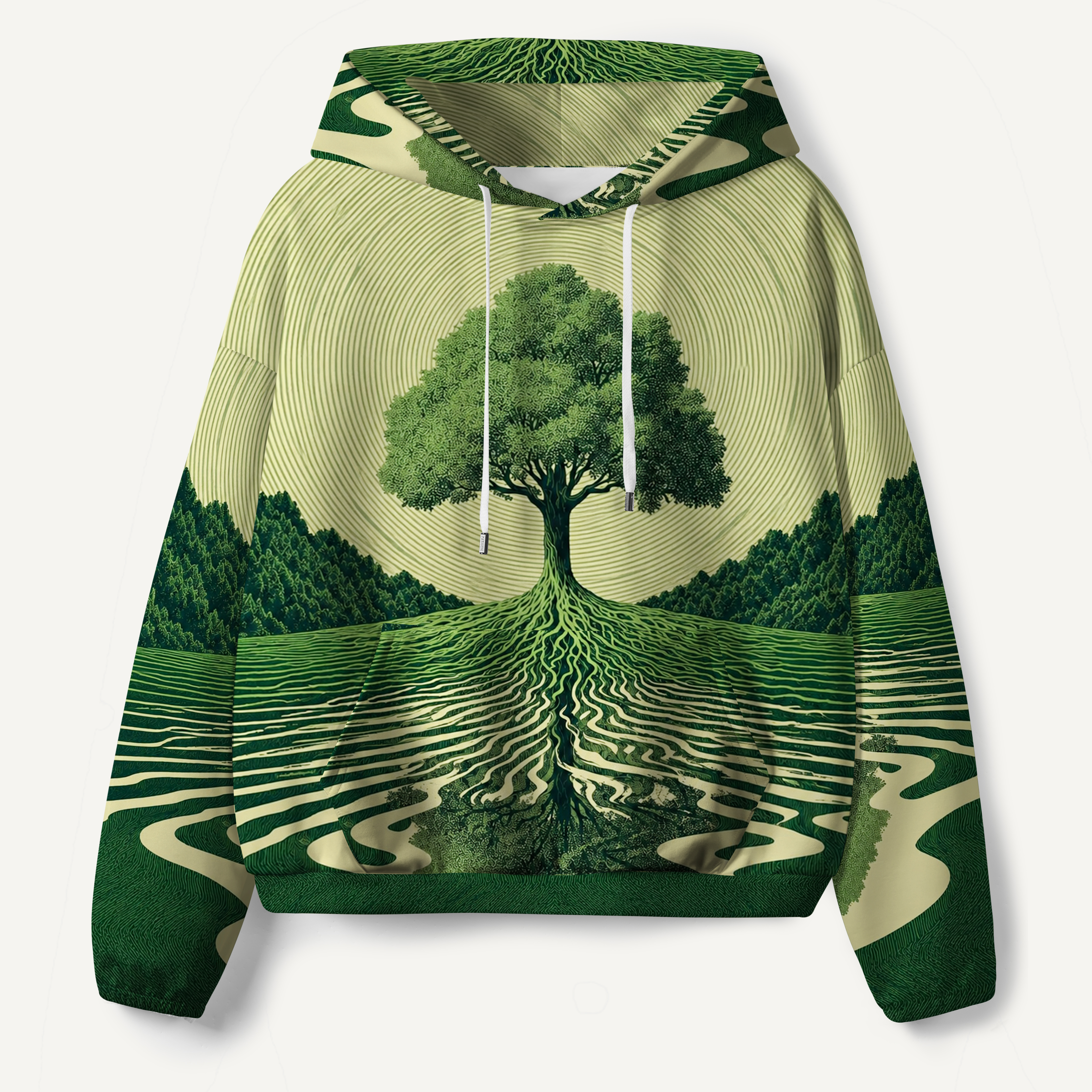 Reflected Tree Valley Landscape All-over Printed Hoodie