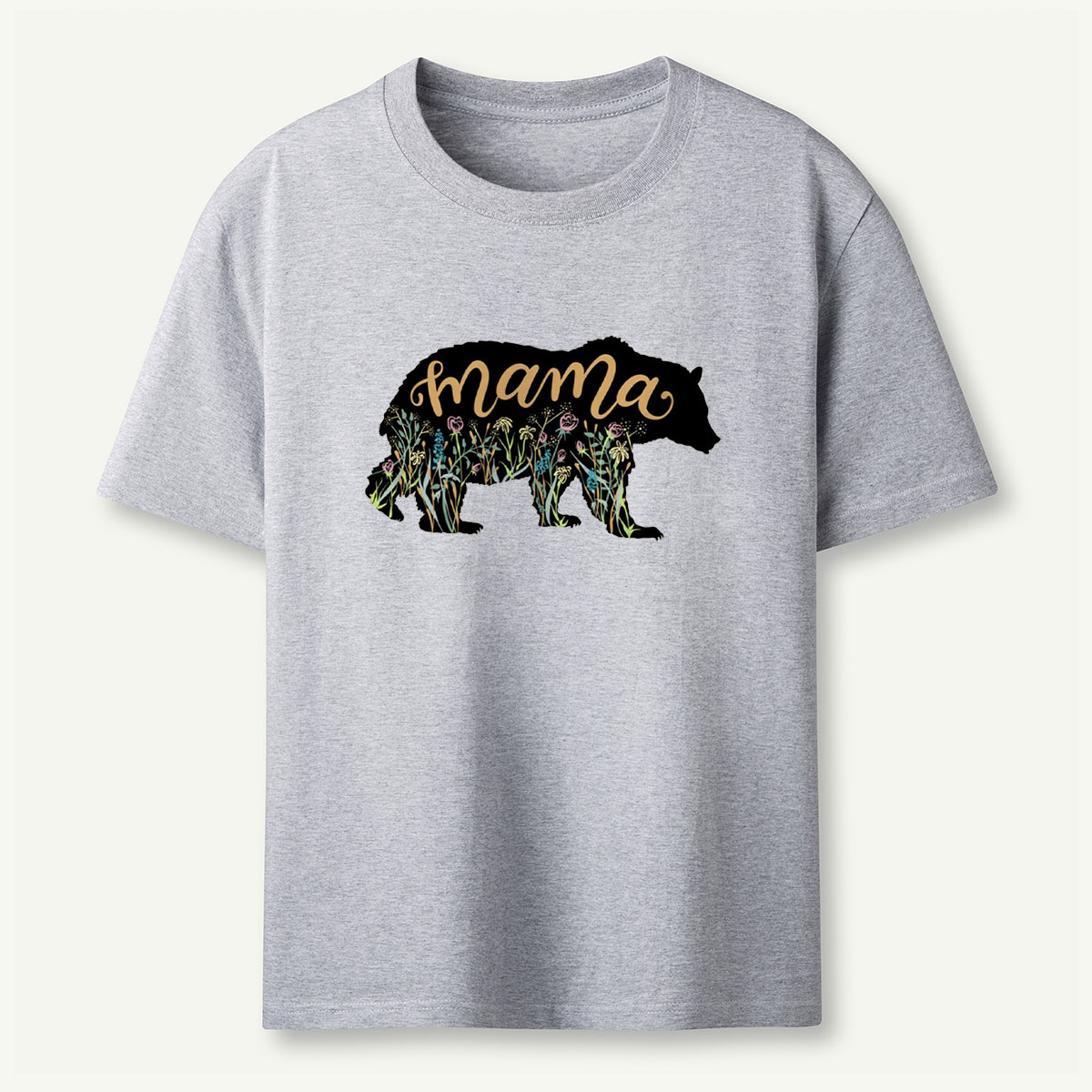 Mama Bear with Wildflowers T-Shirt