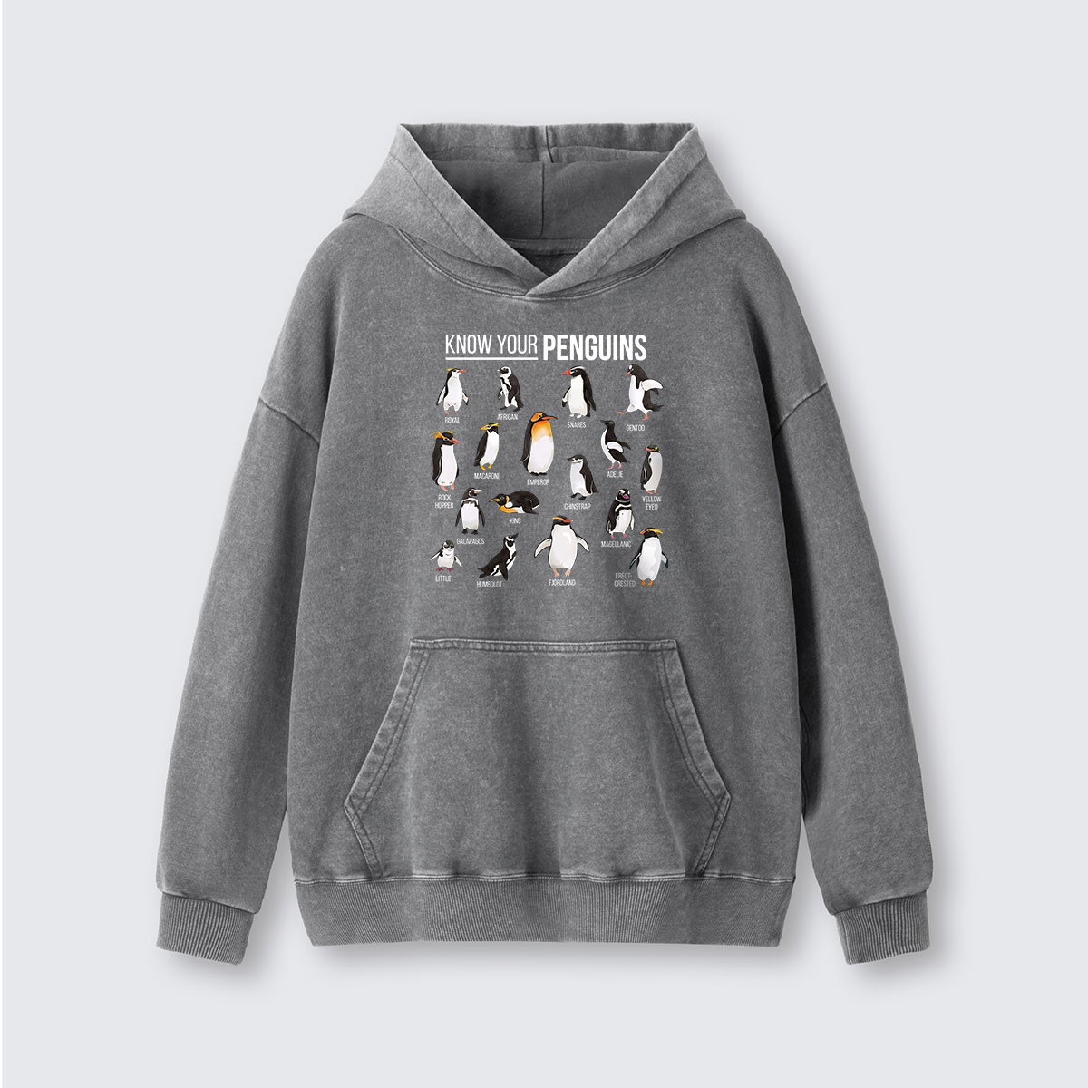 Know Your Penguins Washed Hoodie