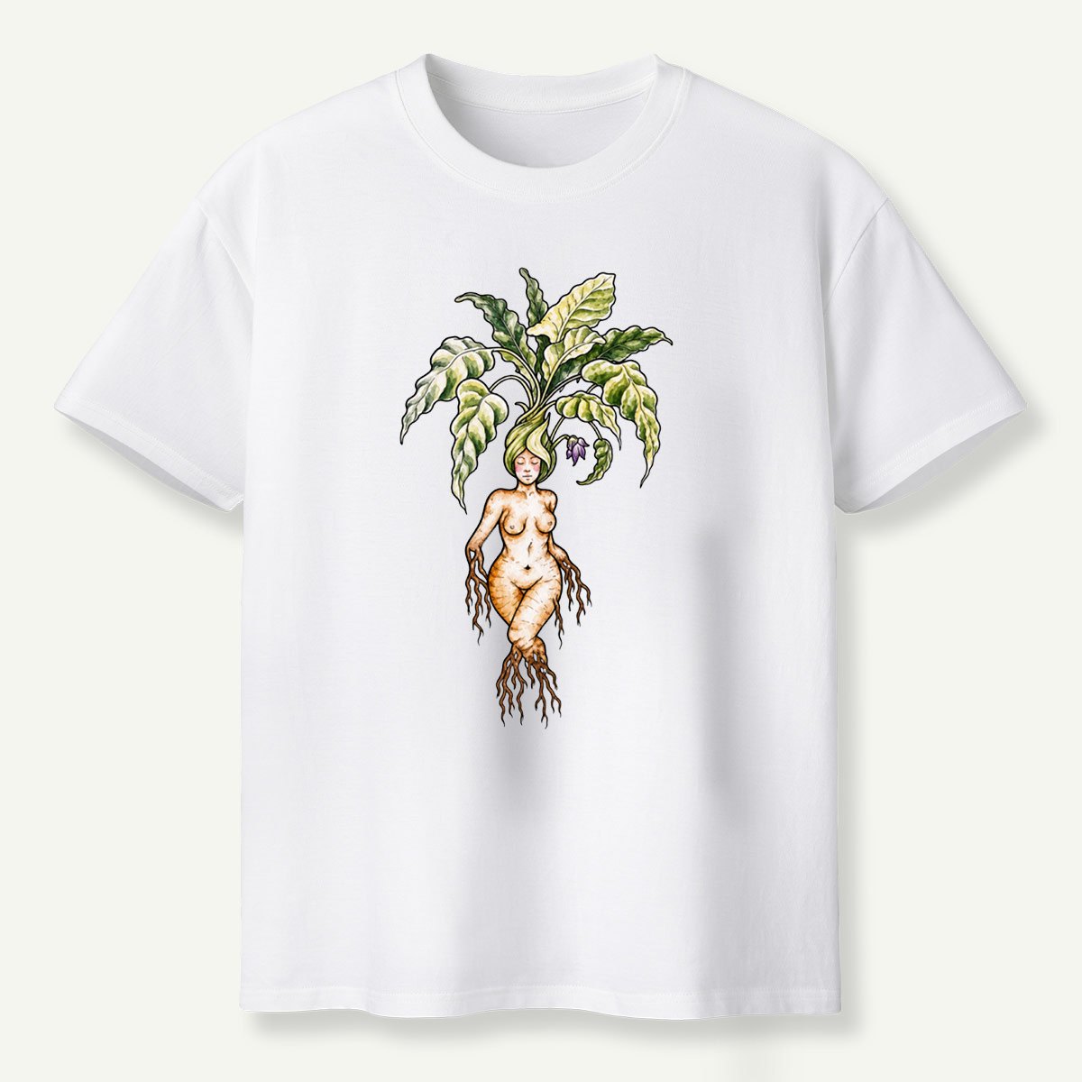 Forest Goddess Botanical Root Spirit T-Shirt