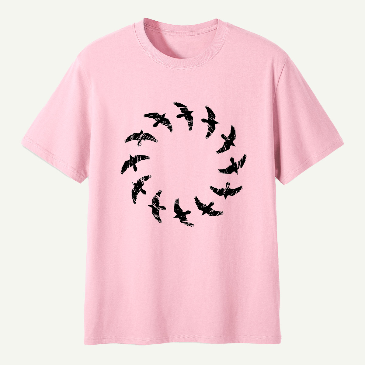 Raven Flight Circle Silhouette T-Shirt
