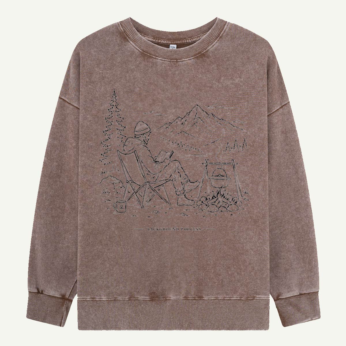 Background Process: Camp, Read, Repeat Washed Sweatshirts