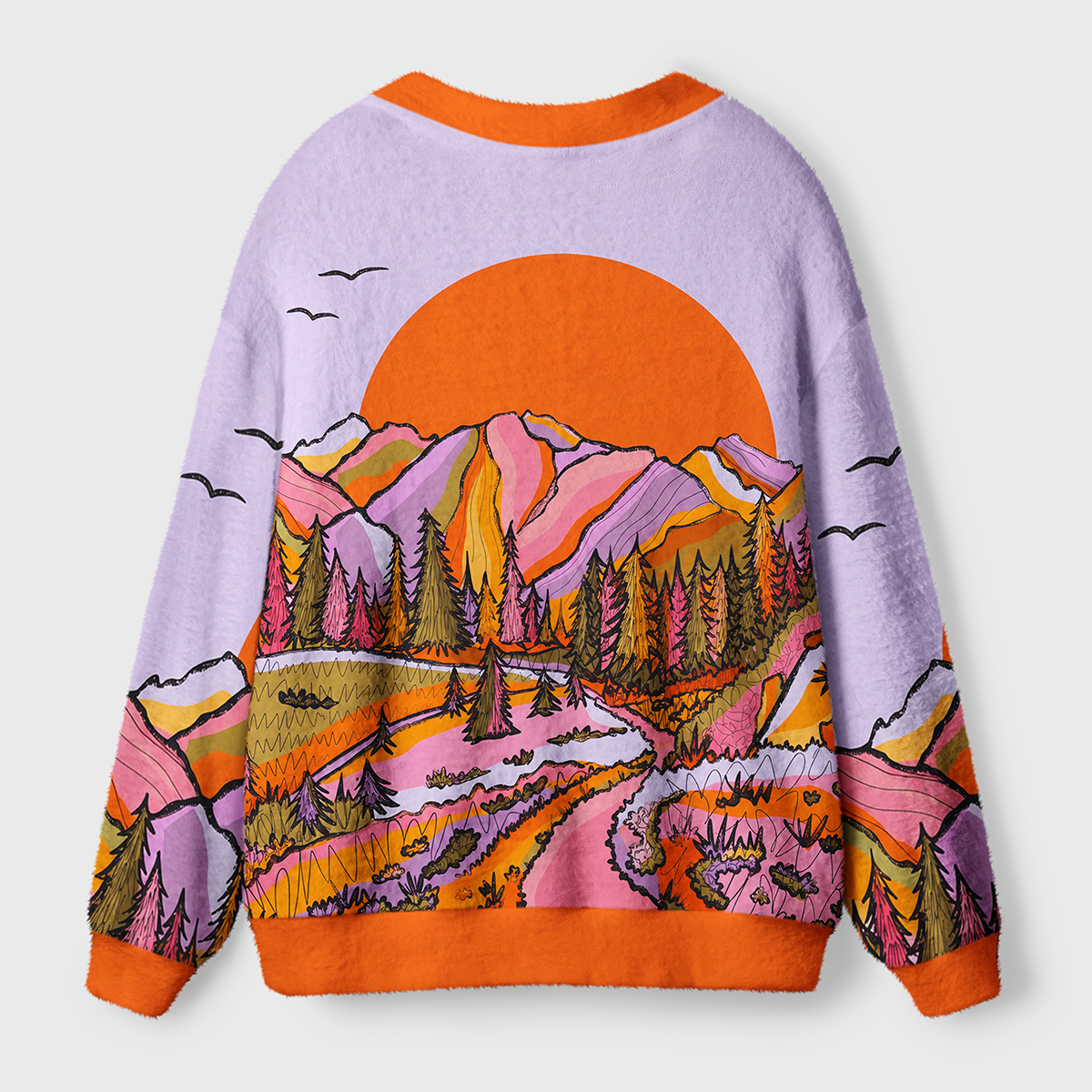 Sunset Peaks in Color Ugly Cardigan Sweaters