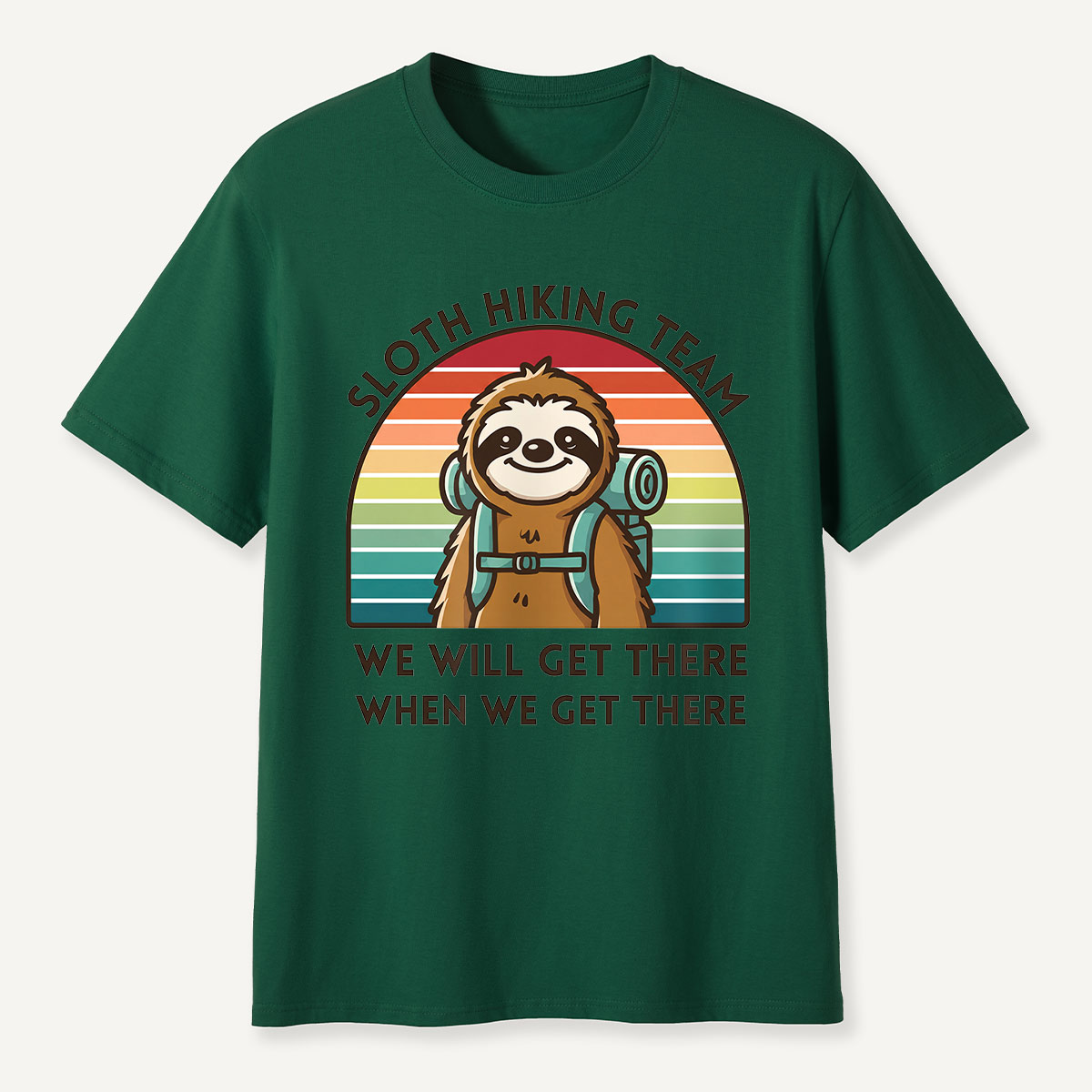 Sloth Hiking Team Retro Sunset T-Shirt