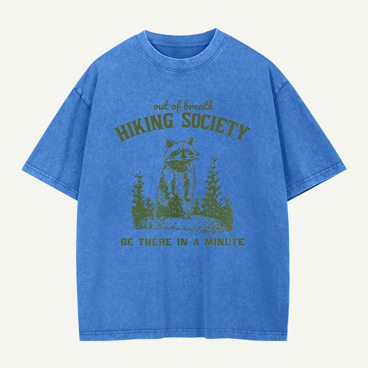 Out Of Breath Hiking Society Raccoon Washed T-Shirt