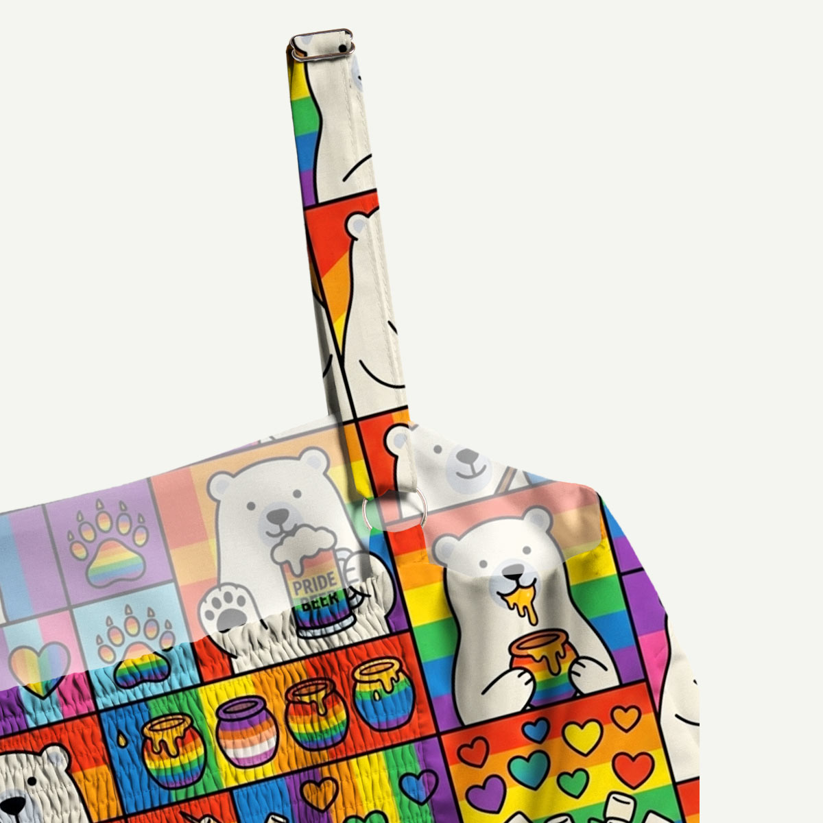 Rainbow Pride Bear Straps Maxi Dress With Pocket