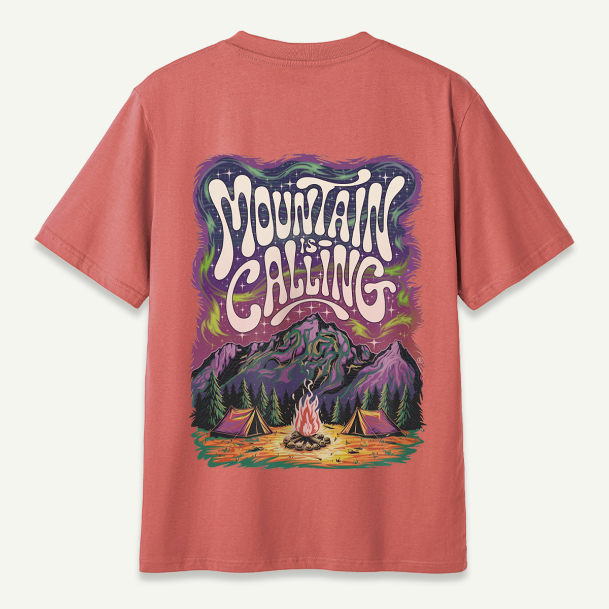 Mountain Is Calling Psychedelic Camping Night T-Shirt