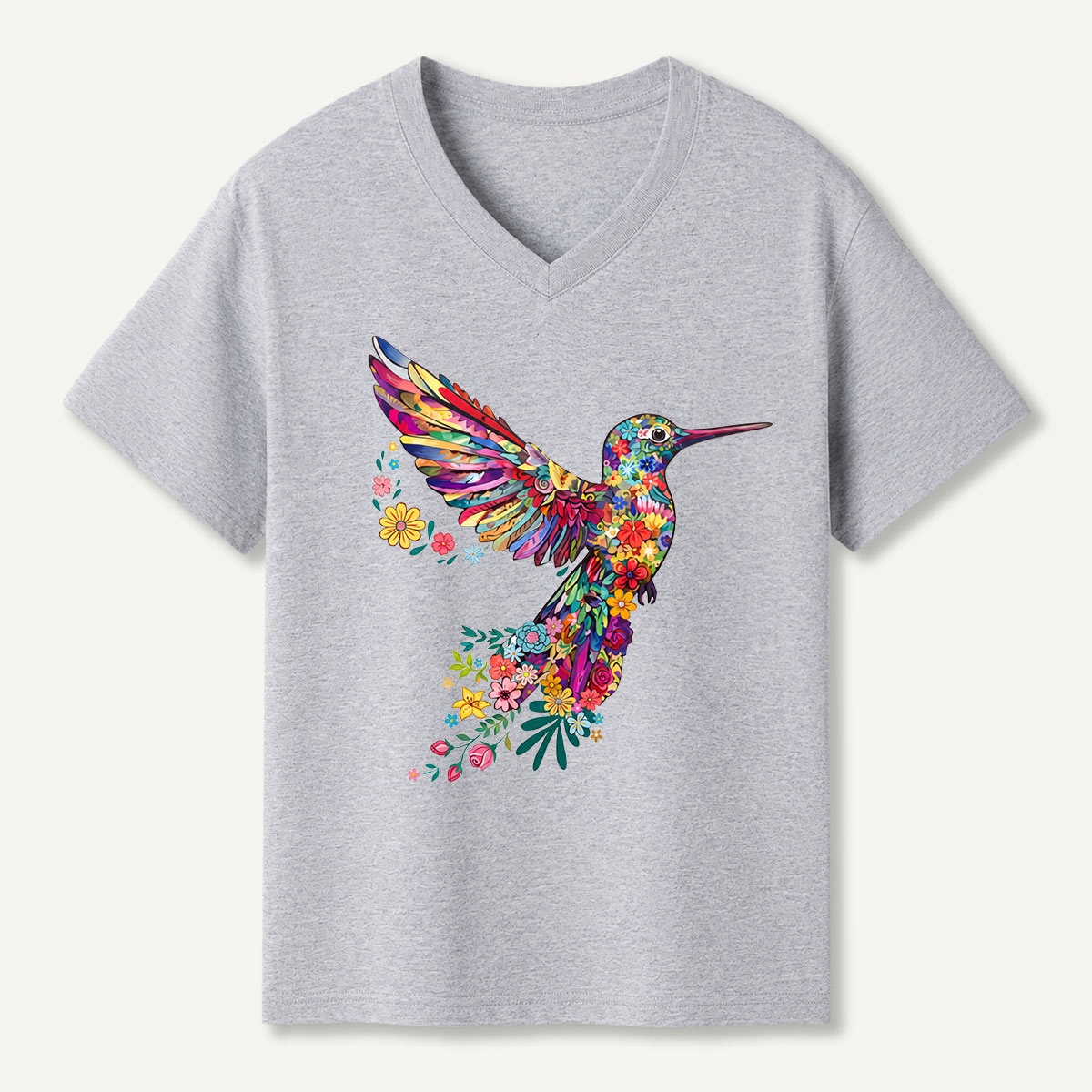 Animal Lover Hummingbird V-neck T-Shirt