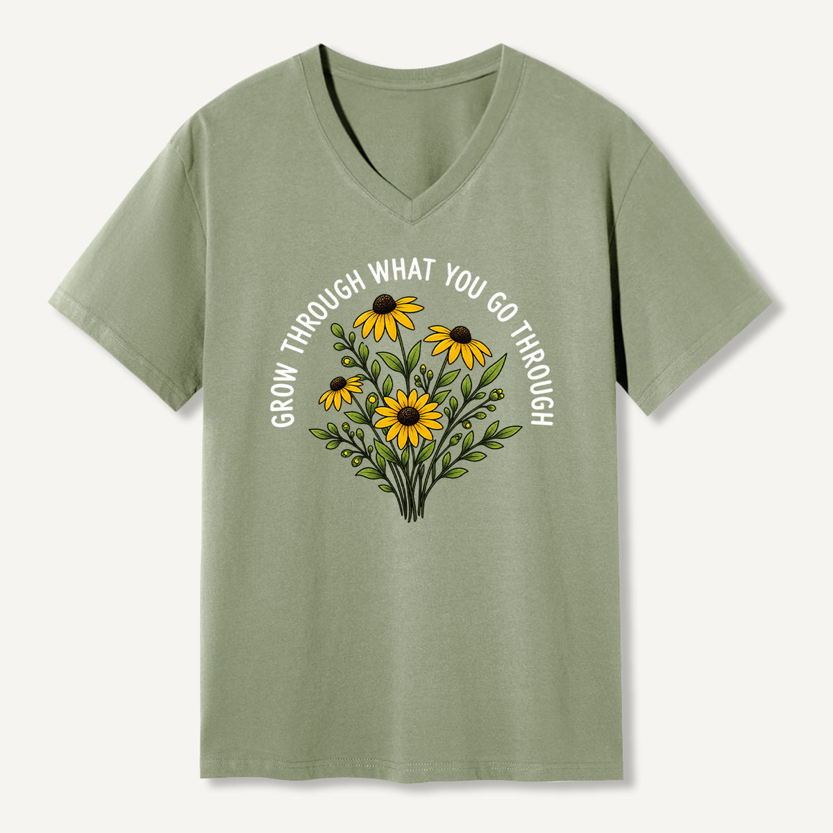 Black Eyed Susan Wildflower Bouquet V-neck T-Shirt