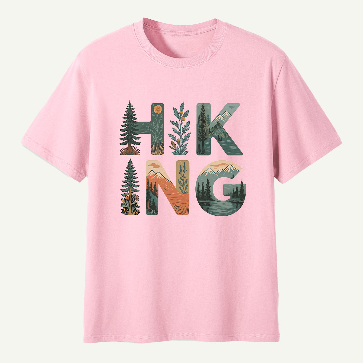 Hiking Forest Letter Art T-Shirt