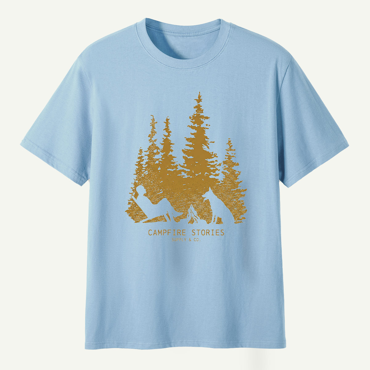 Golden Pine Forest Campfire Escape T-Shirt