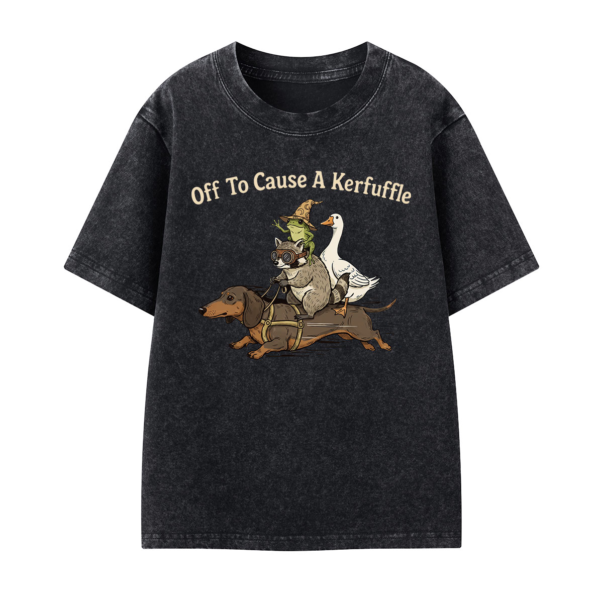 Off To Cause A Kerfuffle Kids Washed T-Shirt