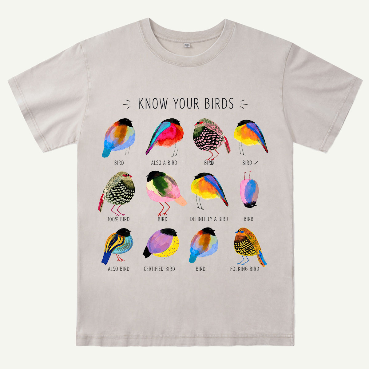 Colorful Bird Guide Washed T-Shirt