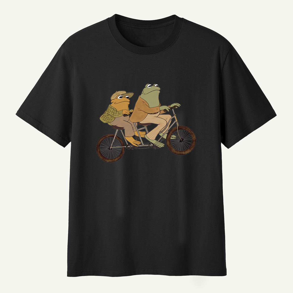 Vintage Frog Tandem Bicycle Whimsical Illustration T-Shirt