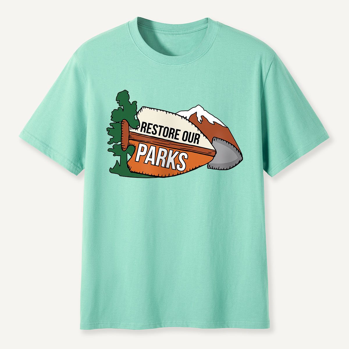 Restore Our Parks Football Badge T-Shirt