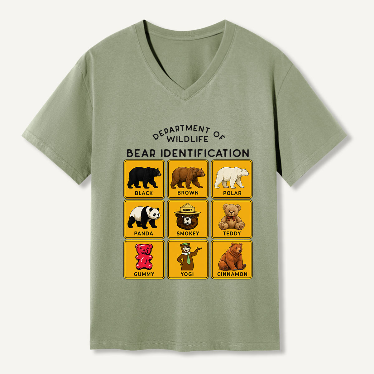 Department of Wildlife Bear Identification V-neck T-Shirt
