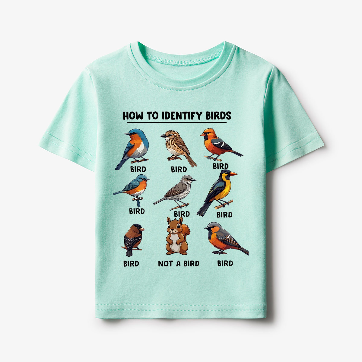 Funny Bird How to Identify Birds Kids T-Shirt