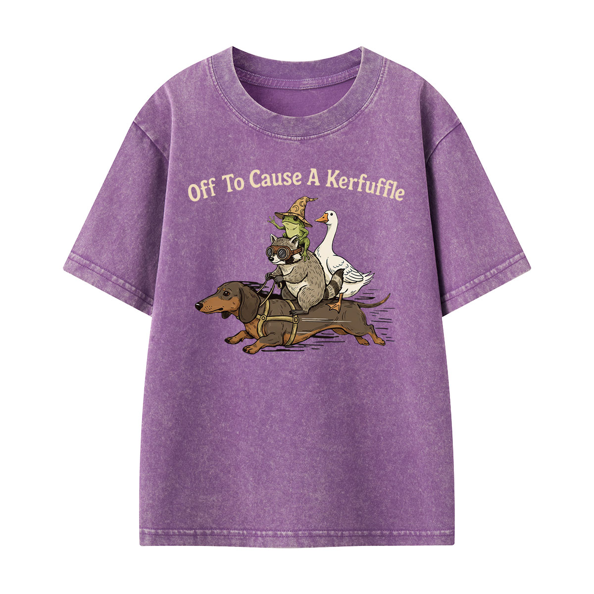 Off To Cause A Kerfuffle Kids Washed T-Shirt