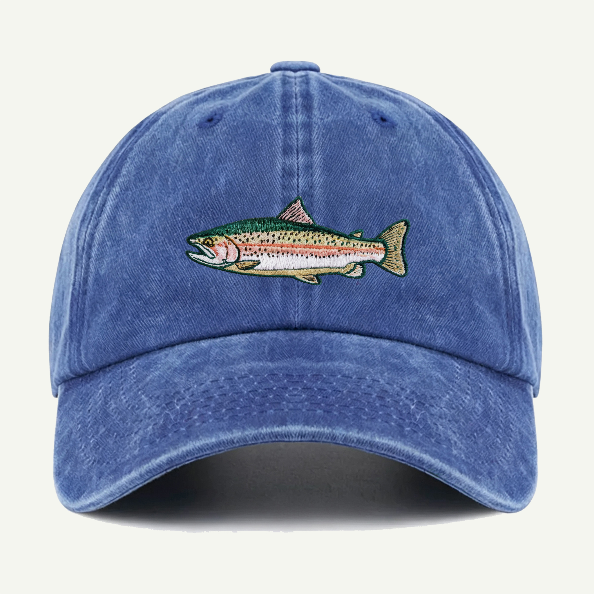 Rainbow Trout Washed Embroidered Hat