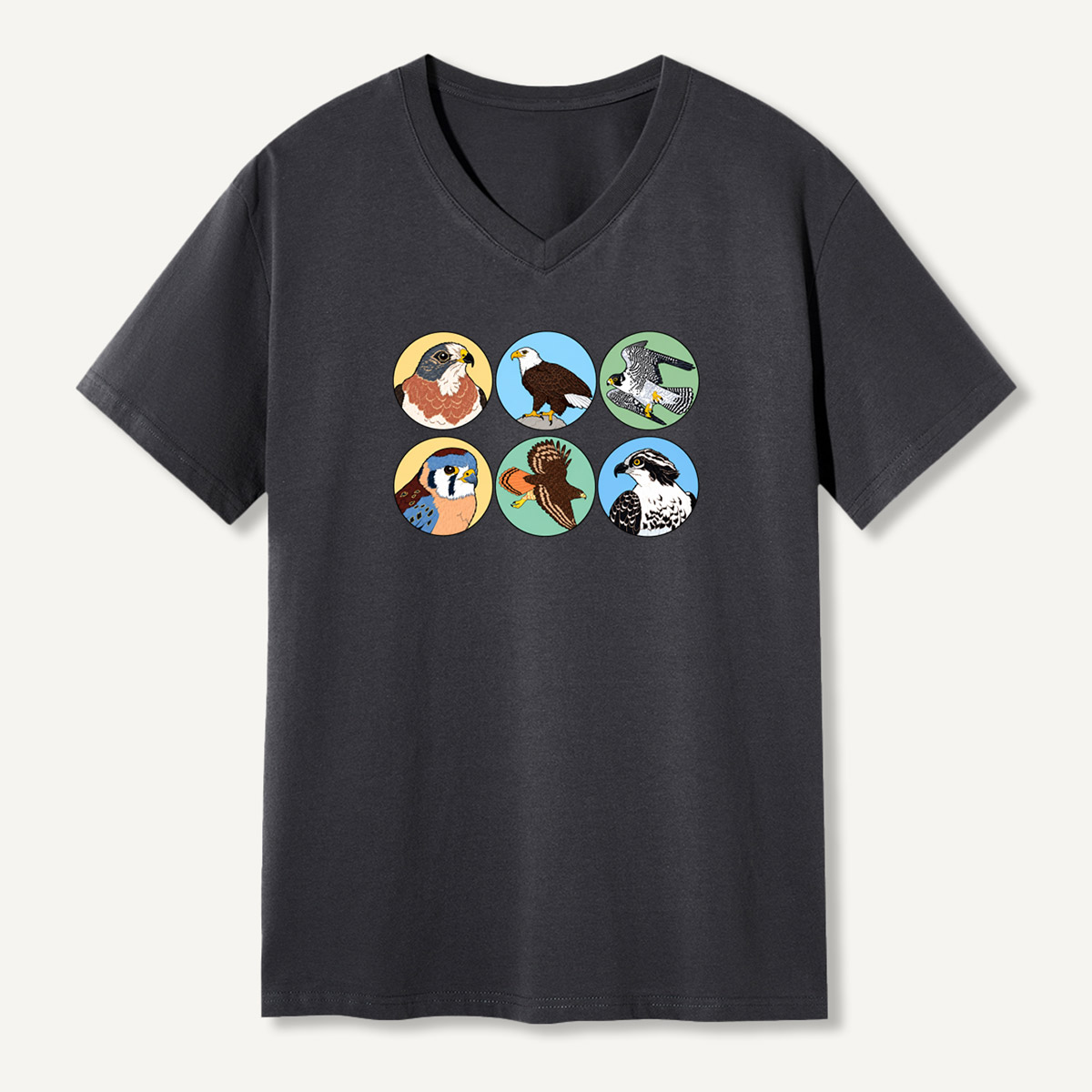 Birds Of Prey Circle Portrait Collection V-neck T-Shirt