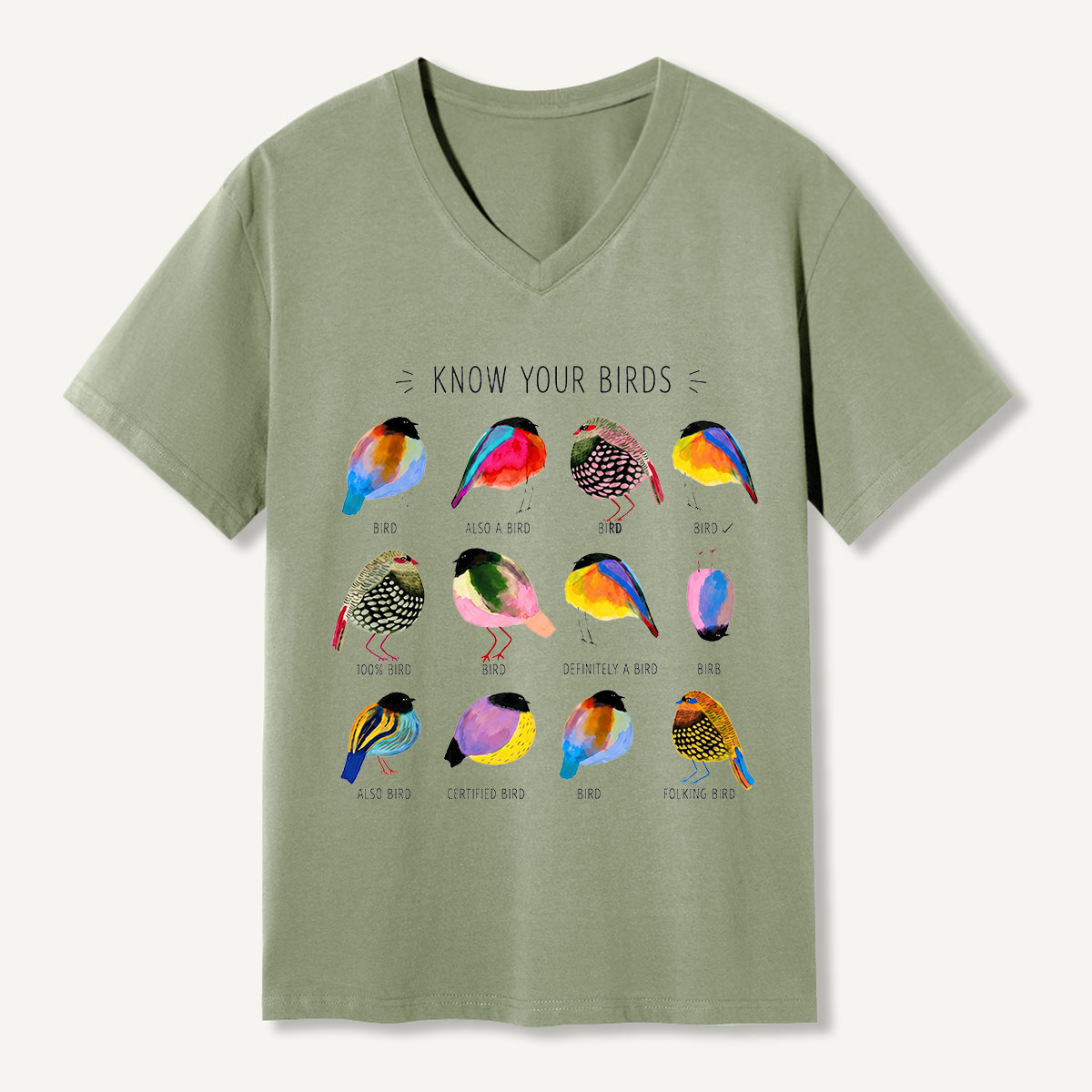 Colorful Bird Guide V-neck T-Shirt