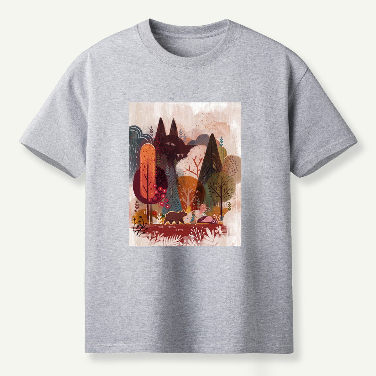 Autumn Fox Forest Storybook Scene T-Shirt