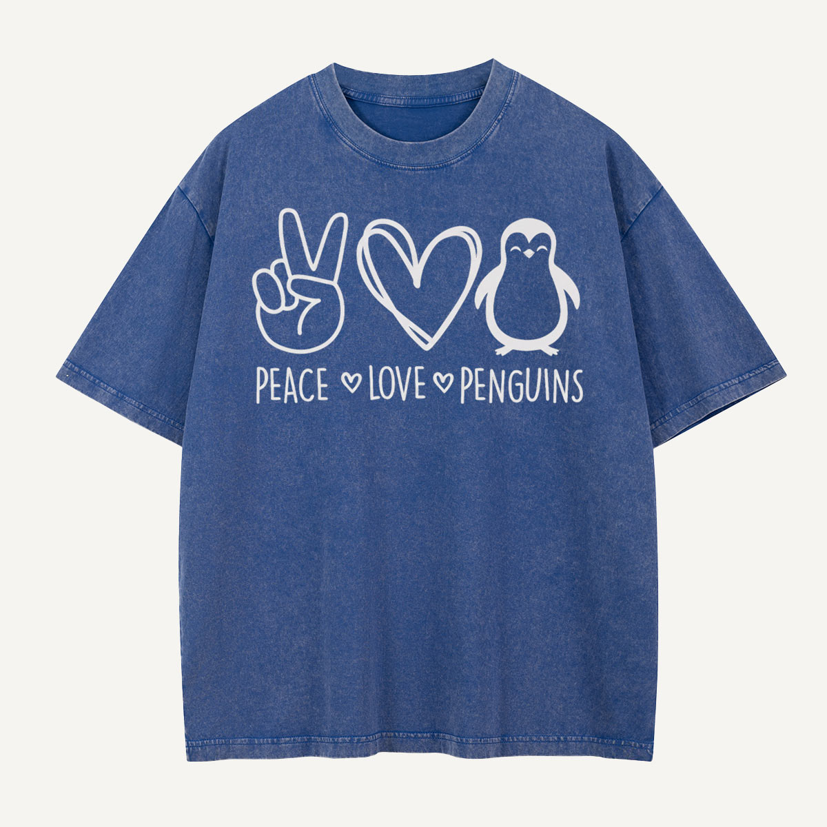 Off To Cause A Kerfuffle Scooter Penguin Washed T-Shirt