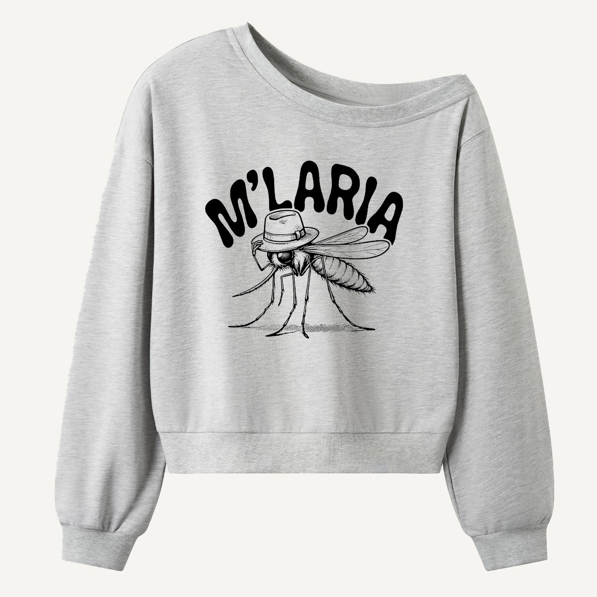 Mlaria Mosquito Wordplay Women Off Shoulder Sweatshirt