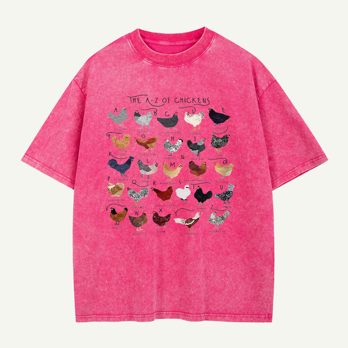 The Chicken Alphabet Washed T-Shirt