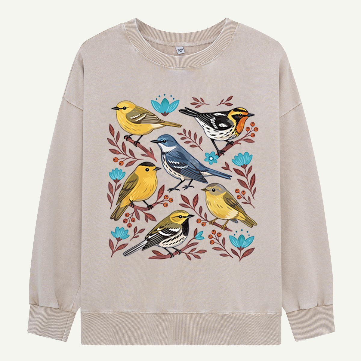 Garden Full of Songbirds Washed Sweatshirts
