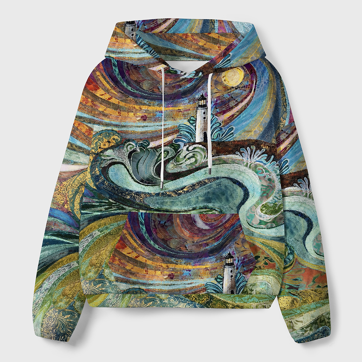 Moonlit Ocean Lighthouse Premium Eco Hoodie