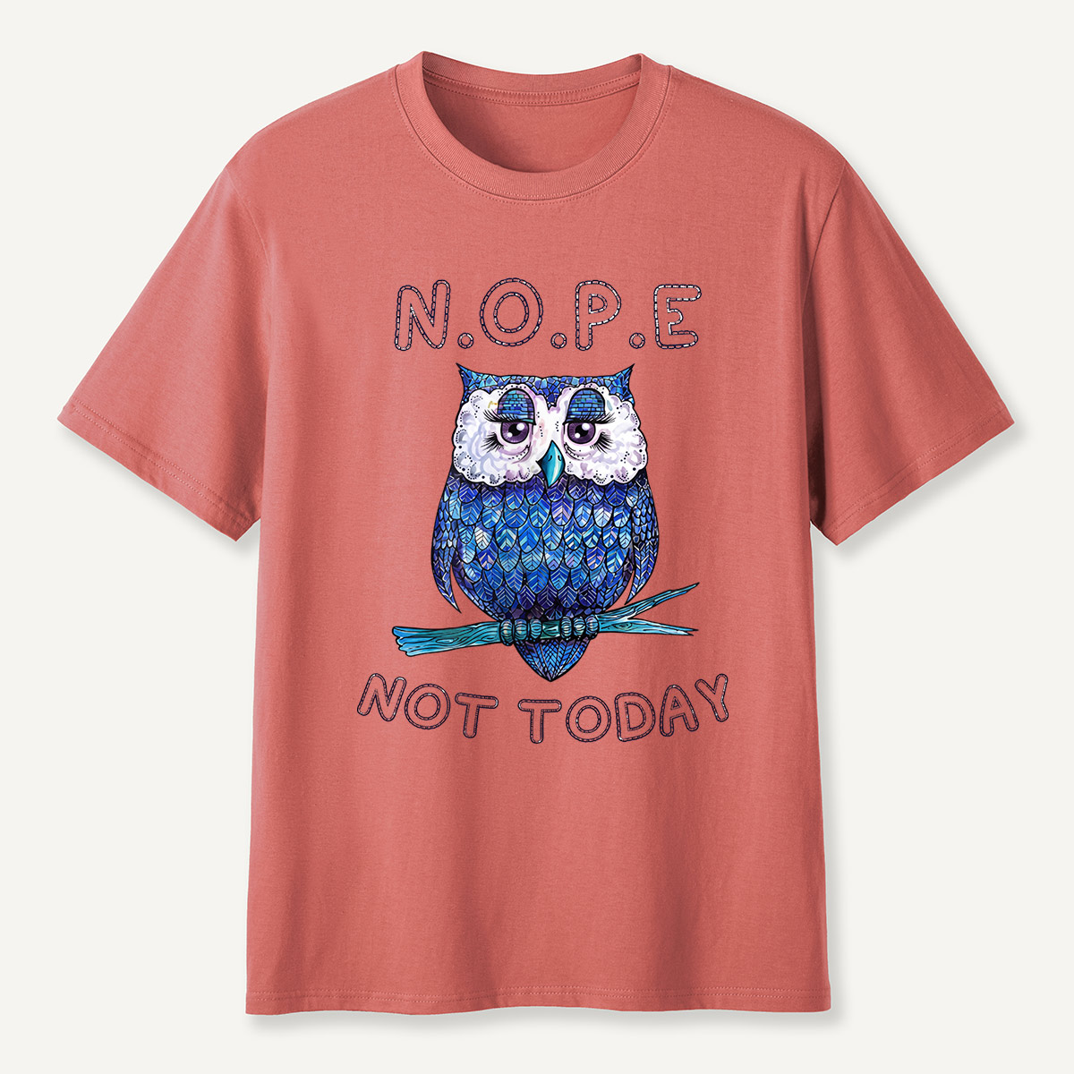 N.O.P.E Not Today Blue Owl T-Shirt
