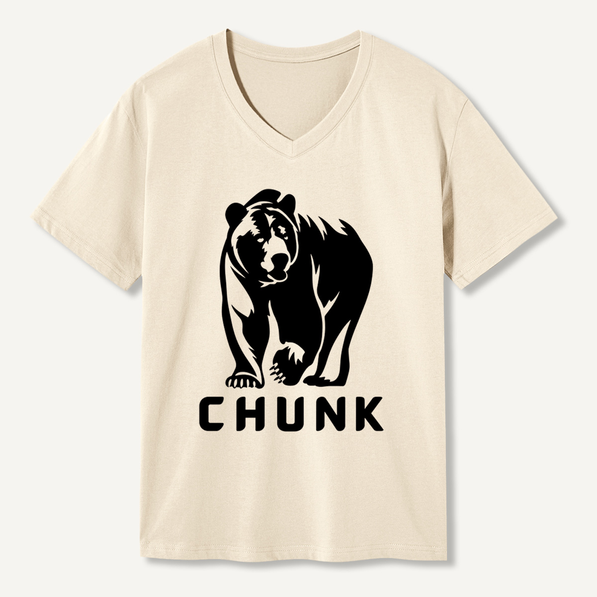 Chunk Bear Silhouette Graphic V-neck T-Shirt