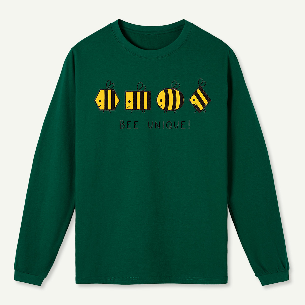 Bee Unique Geometric Bees Long Sleeve T-Shirt