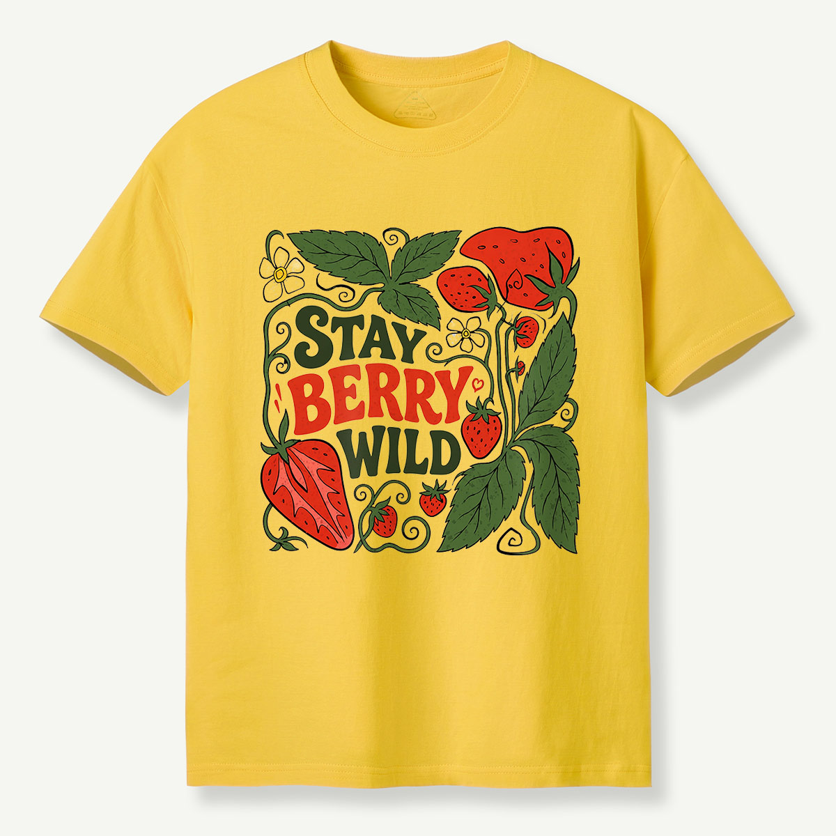 Stay Berry Wild Strawberry Illustration T-Shirt