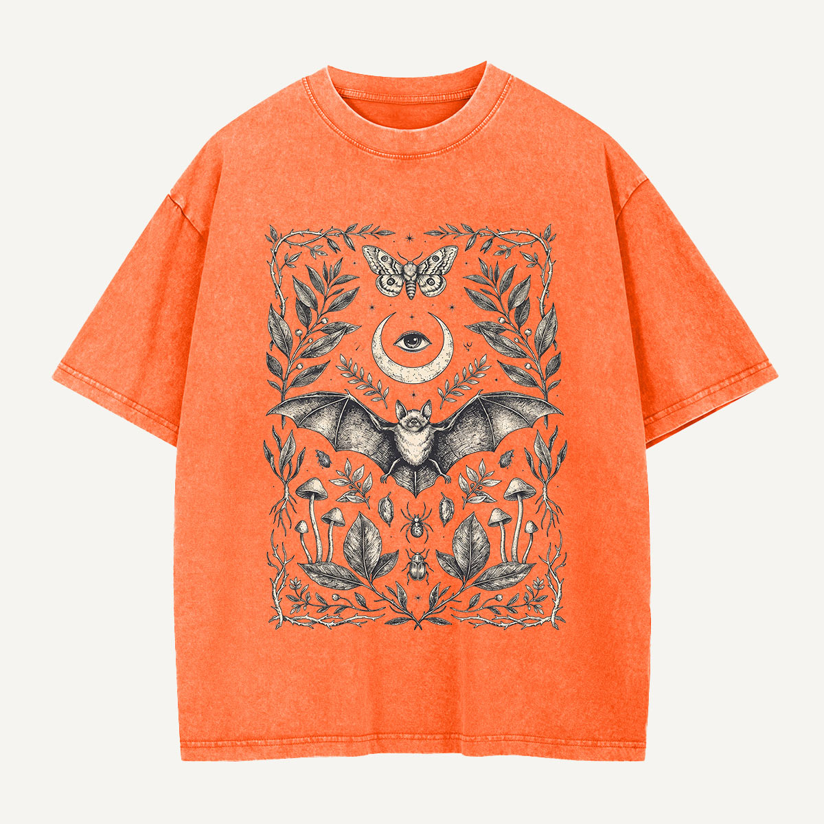  Moonlit Bat Botanica Washed T-Shirt