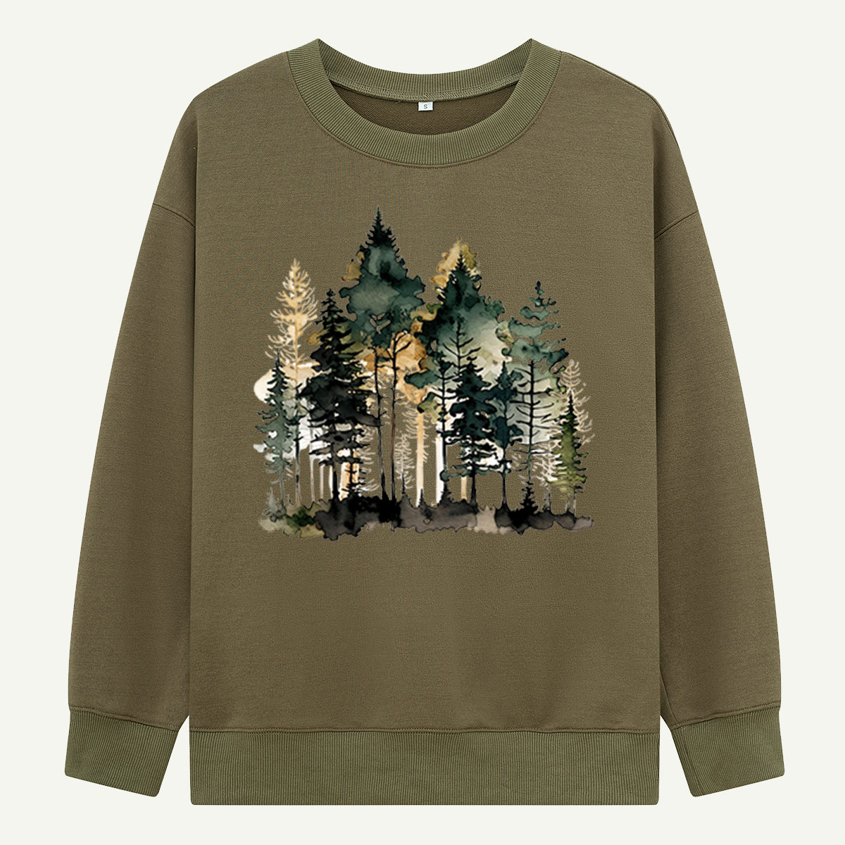 Watercolor Pine Forest Landscape Sweatshirts