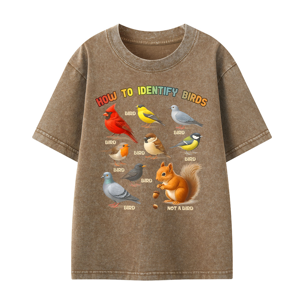 How to Identify Birds Kids Washed T-Shirt