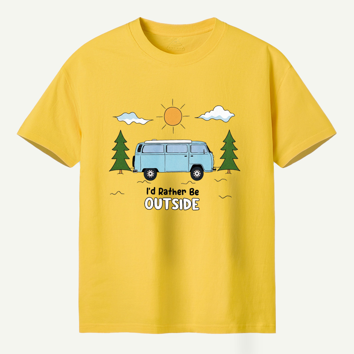 Id Rather Be Outside Camper Van Forest Sunset T-Shirt