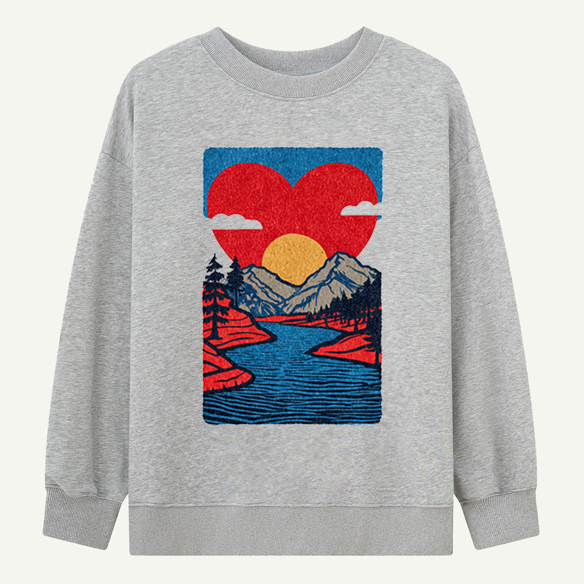 Mountain Heart Landscape Sweatshirts