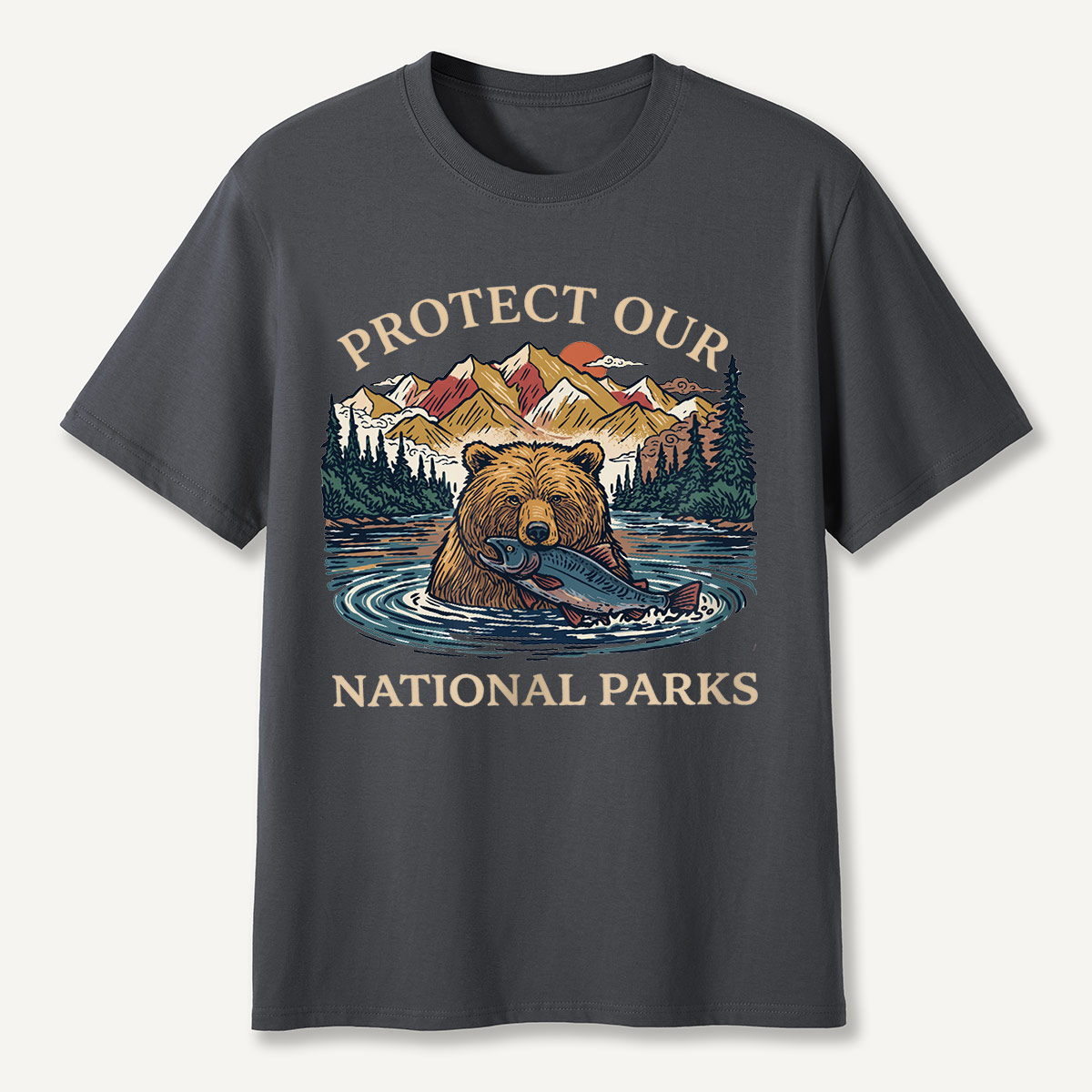 Protect Our National Parks Bear & Salmon T-Shirt