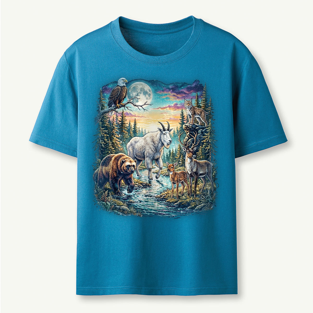 Vintage Moon Wildlife T‑Shirt