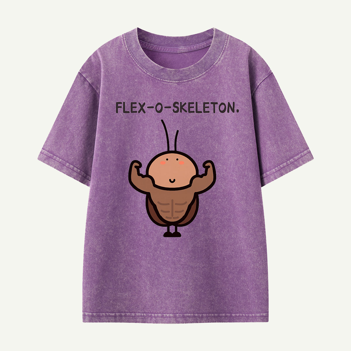 Flex-O-Skeleton Muscles Bug Kids Washed T-Shirt