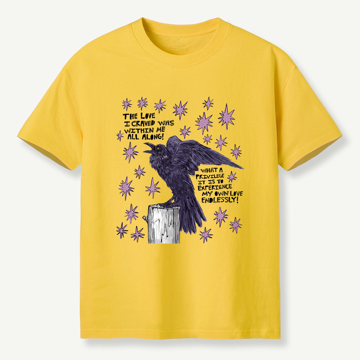 Cosmic Crow Self‑Love Quote T-Shirt