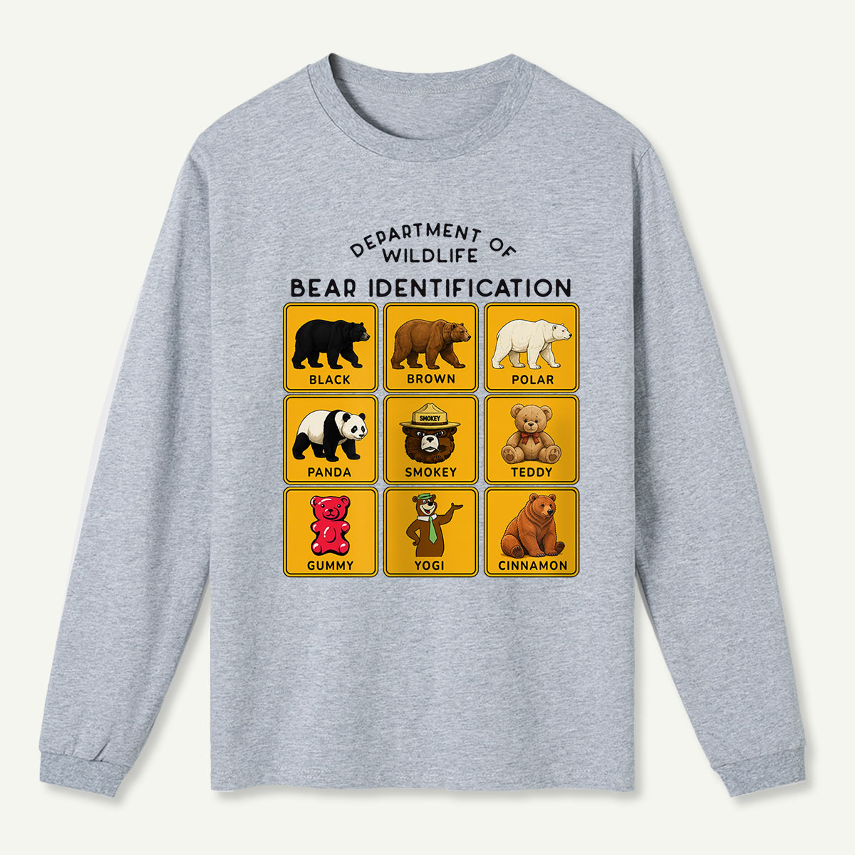 Department of Wildlife Bear Identification Long Sleeve T-Shirt