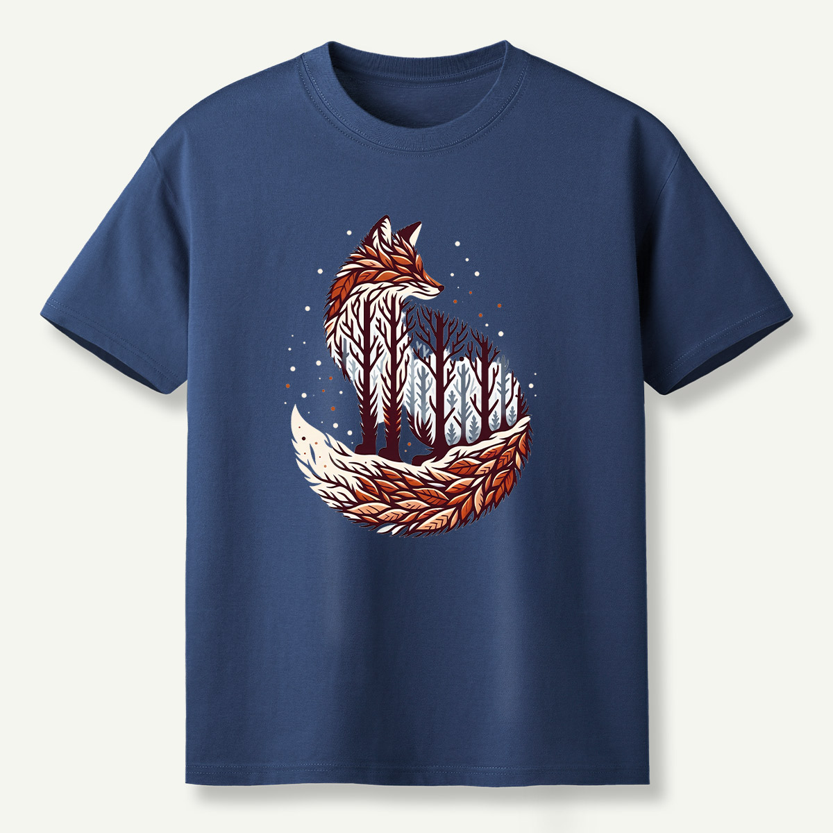 Fox Forest Double Exposure Portrait T-Shirt