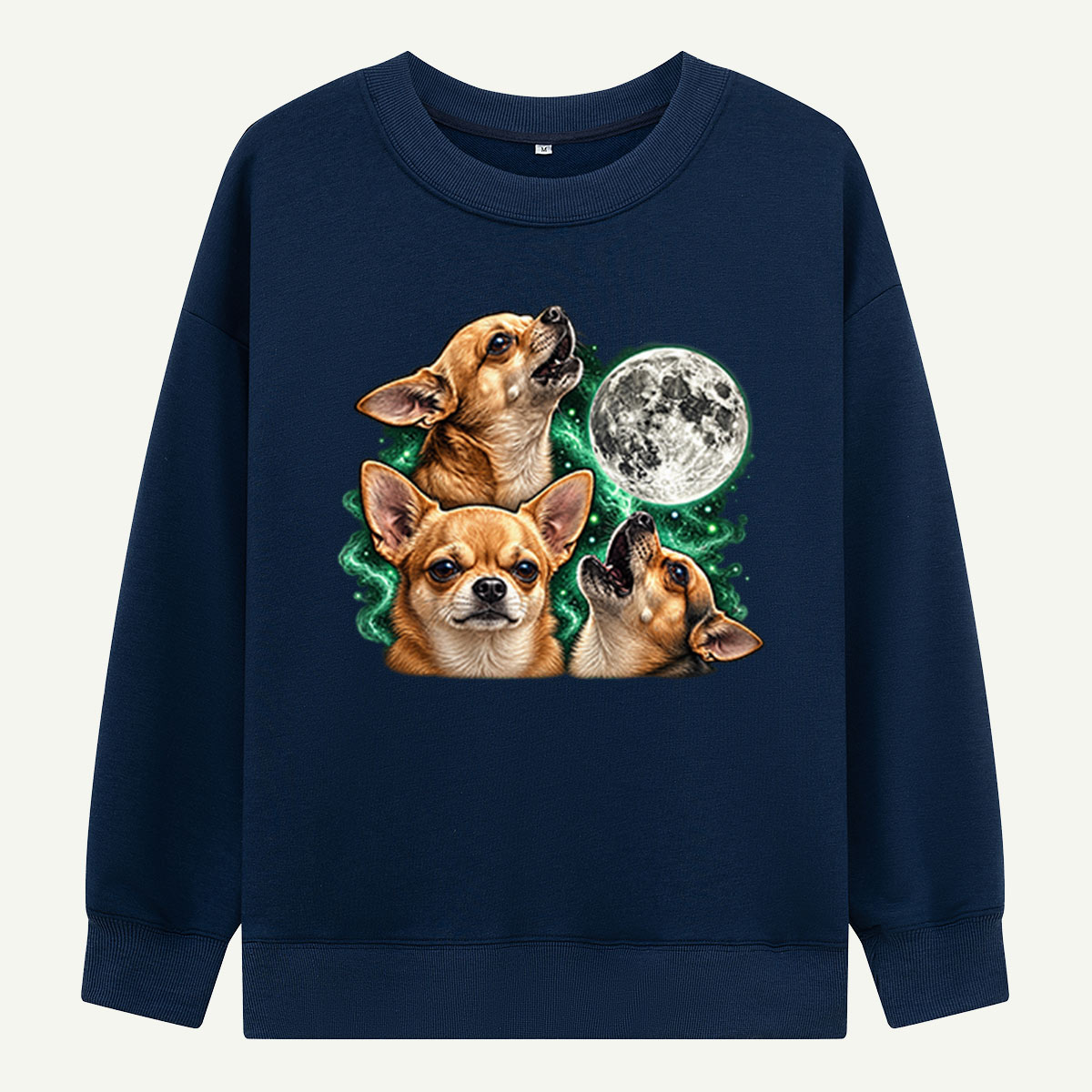 Moonlit Chihuahua Trio Cosmic Night Graphic Sweatshirts