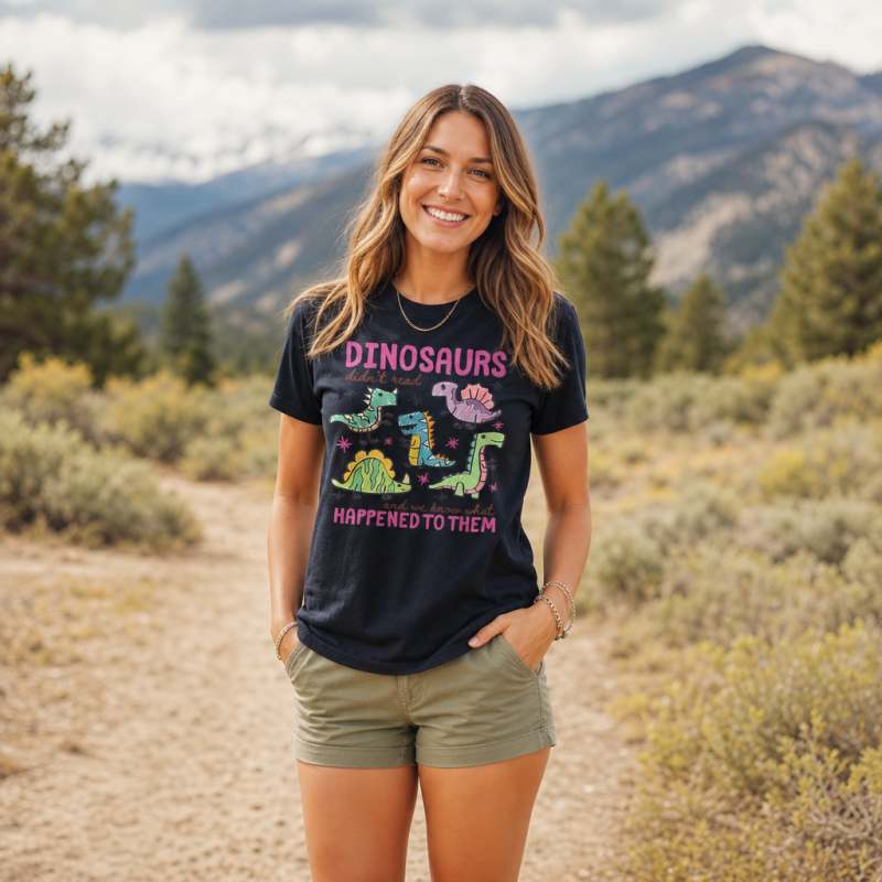 Dinosaurs Didn’t Read Funny Reading T-Shirt