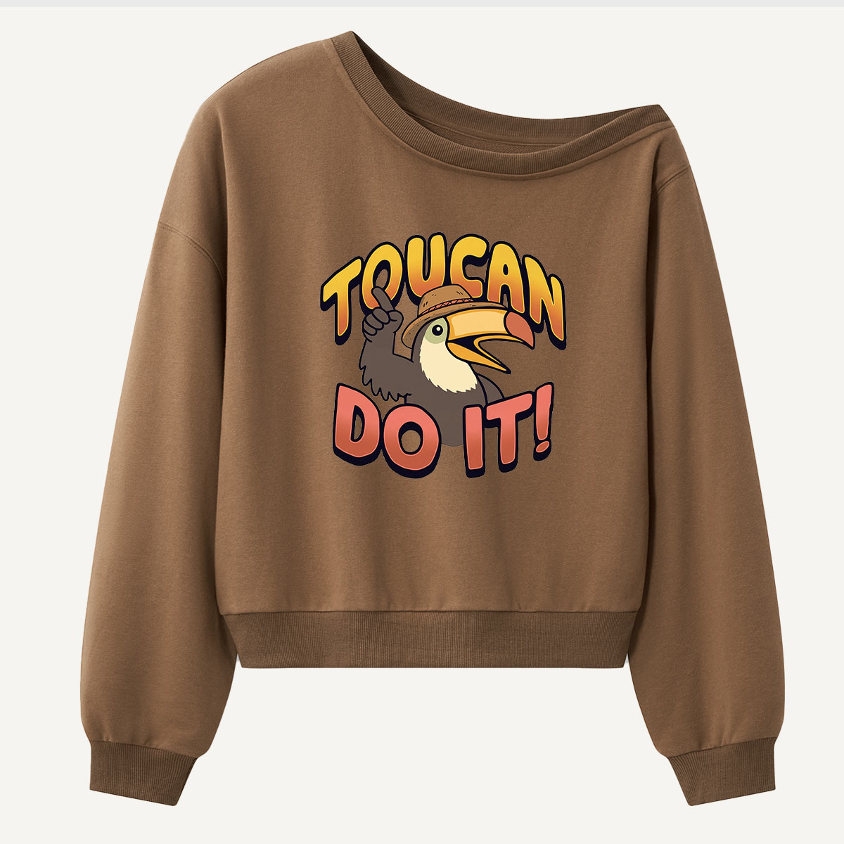 Toucan Do It Motivational Bird Women Off Shoulder Sweatshirt